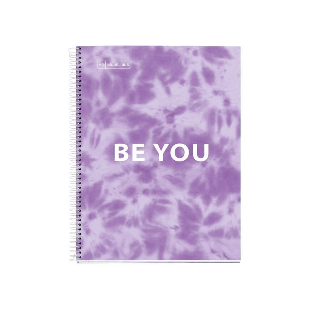 Caiet cu spira Miquelrius TIE DYE, A4, matematica, 120 file, coperta cu tratament antiviral si antibacterian, lavanda Caiet cu spira Miquelrius TIE DYE, A4, matematica, 120 file, coperta cu tratament antiviral si antibacterian, lavanda